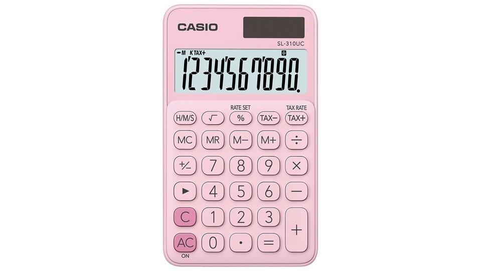 CALCULADORA DE BOLSILLO CASIO SL-310UC 10 DIGITOS COLOR ROSA