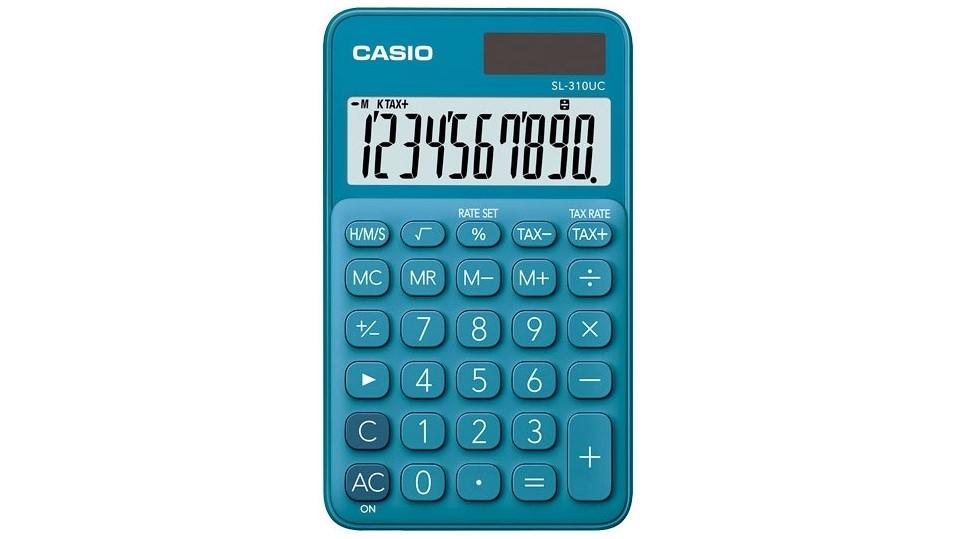 CALCULADORA DE BOLSILLO CASIO SL-310UC 10 DIGITOS COLOR AZUL