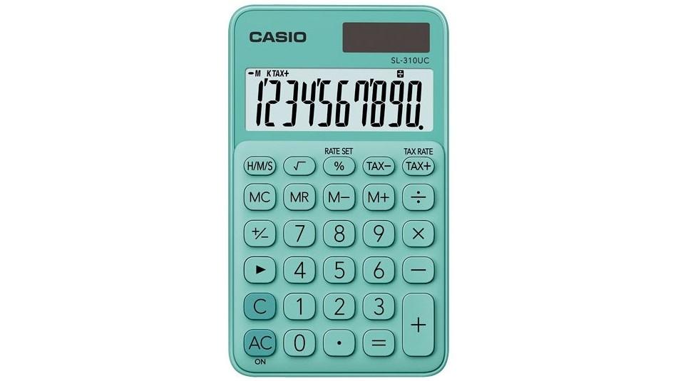 CALCULADORA DE BOLSILLO CASIO SL-310UC 10 DIGITOS COLOR VERDE