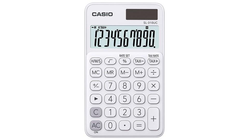 CALCULADORA DE BOLSILLO CASIO SL-310UC 10 DIGITOS COLOR BLANCO