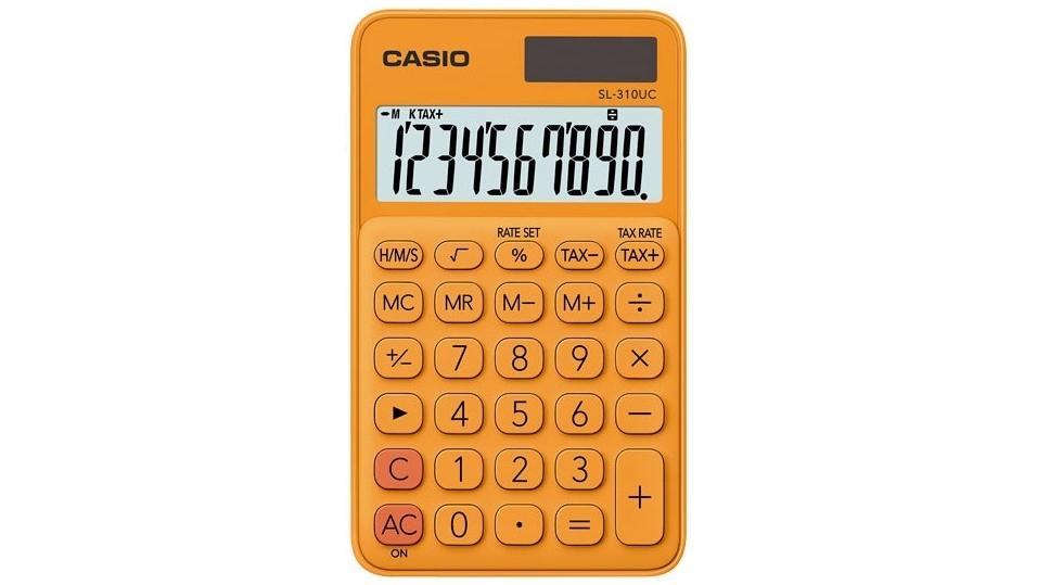 CALCULADORA DE BOLSILLO CASIO SL-310UC 10 DIGITOS COLOR NARANJA