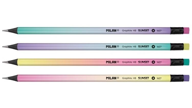 LAPIZ GRAFITO HB CON GOMA MILAN SUNSET COLORES SURTIDOS