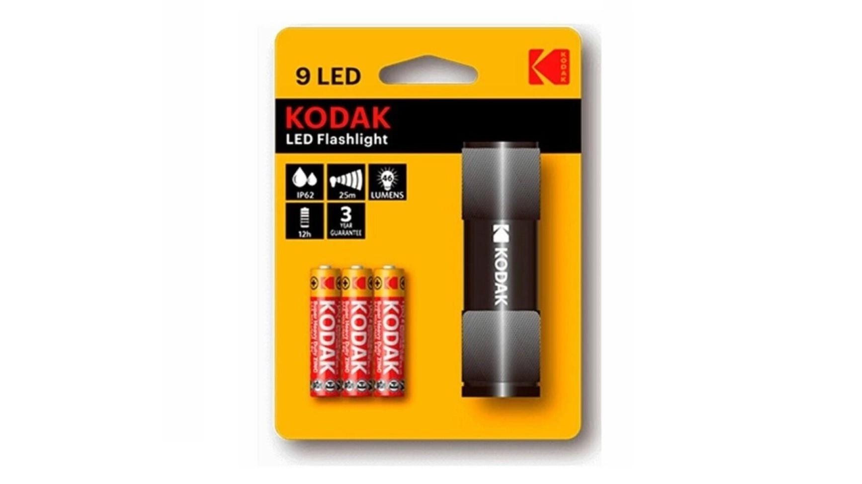 LINTERNA COMPACTA 9 LED KODAK COLOR NEGRO