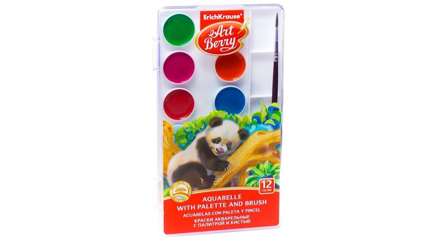 ESTUCHE 12 COLORES ACUARELAS CON PALETA Y PINCEL ERICHKRAUSE ARTBERRY
