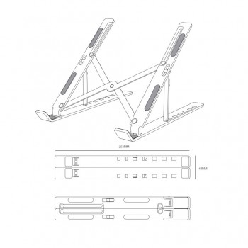 SOPORTE DE SOBREMESA AJUSTABLE PARA PORTATIL / TABLET AISENS COLOR PLATA