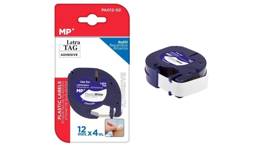 CINTA COMPATIBLE DYMO TAG BLANCA 12MM X 4M S0721660