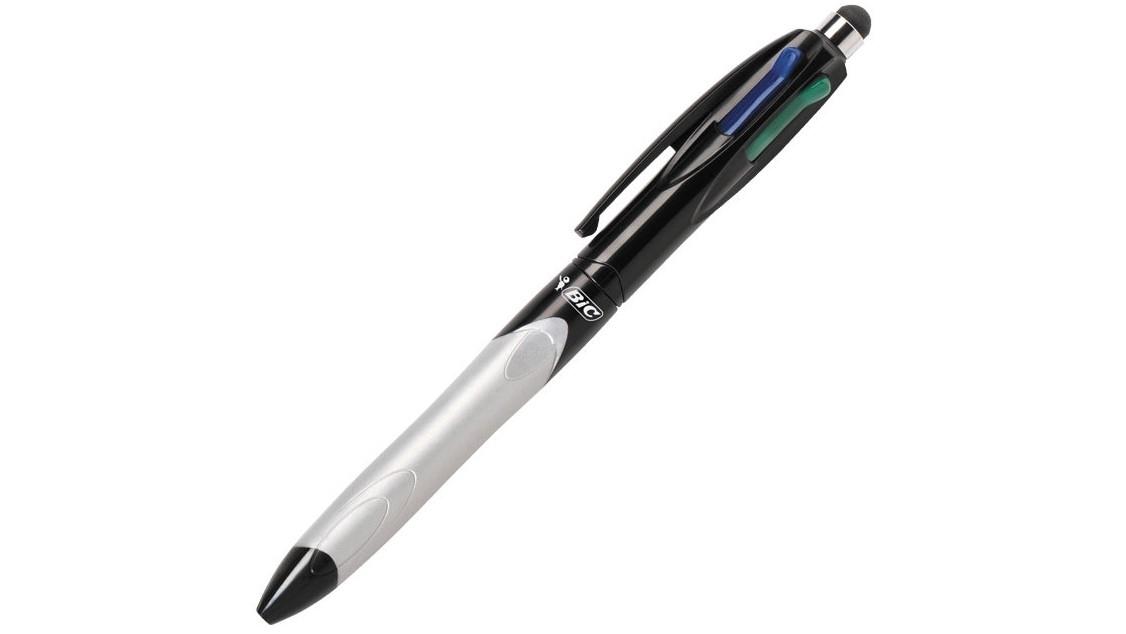 BOLIGRAFO BIC RETRACTIL CRISTAL STYLUS 4 COLORES CON PUNTERO EN CAPUCHON