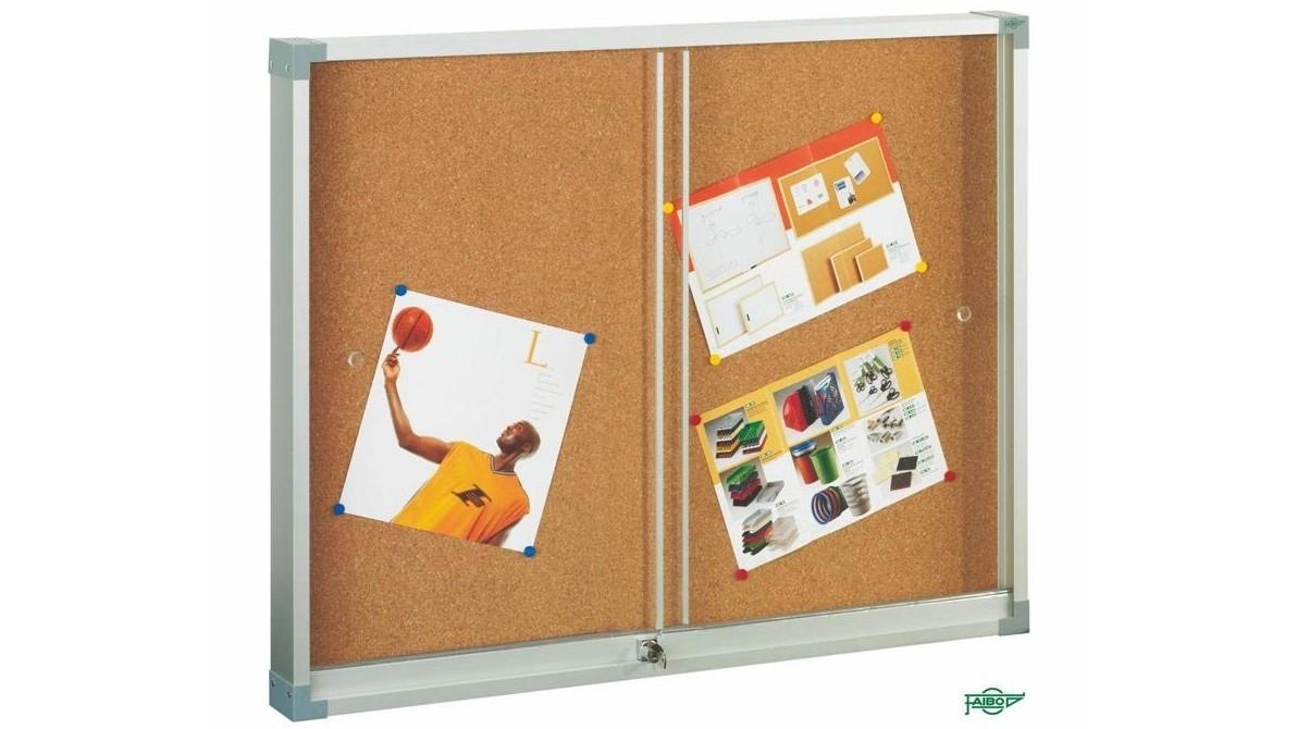 VITRINA DE ANUNCIOS MARCO DE ALUMINIO 80 X 100 CM PUERTAS METACRILATO FAIBO 614-2