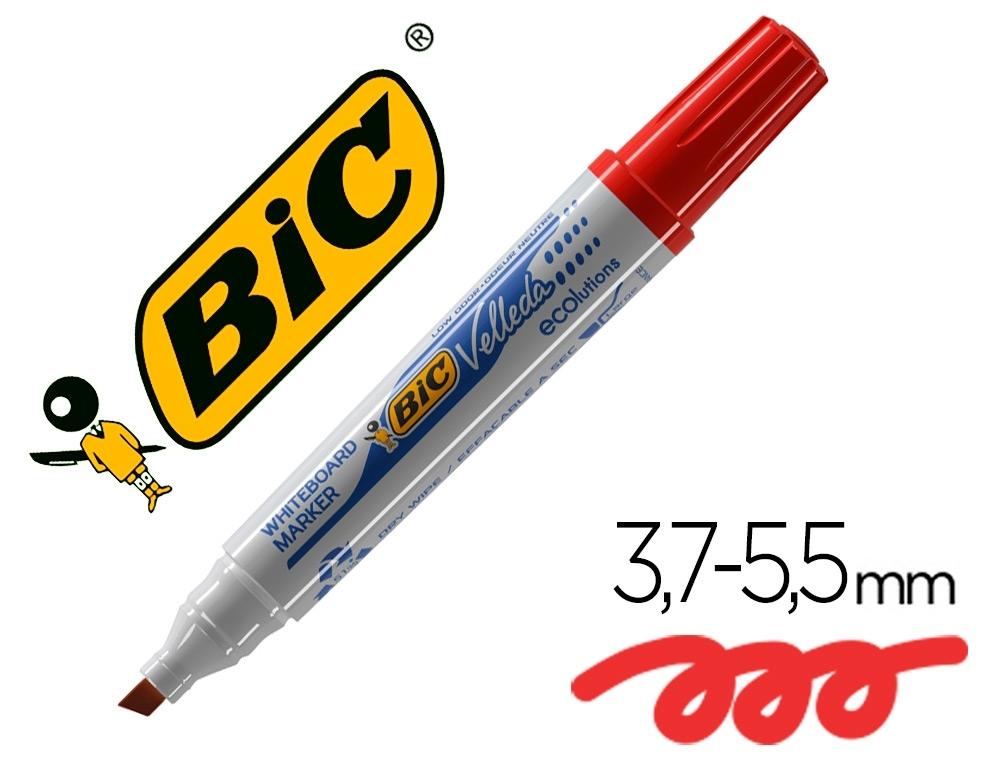 ROTULADOR PIZARRA BLANCA VELLEDA 1751 BIC ROJO PUNTA BISELADA