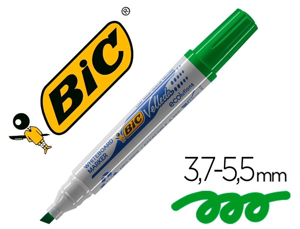 ROTULADOR PIZARRA BLANCA VELLEDA 1751 BIC VERDE PUNTA BISELADA