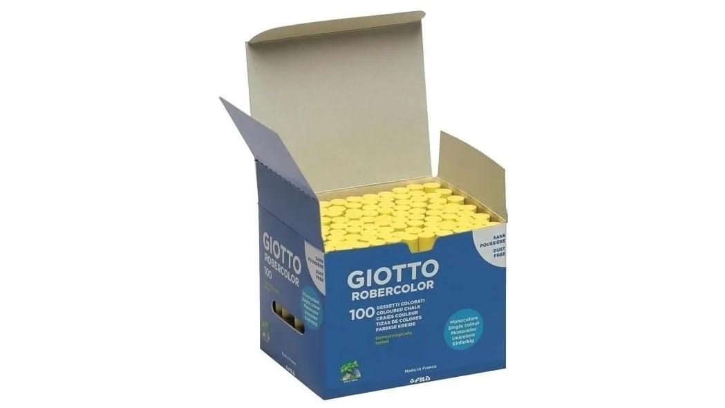 CAJA 100 TIZAS AMARILLAS ANTIPOLVO GIOTTO ROBERCOLOR