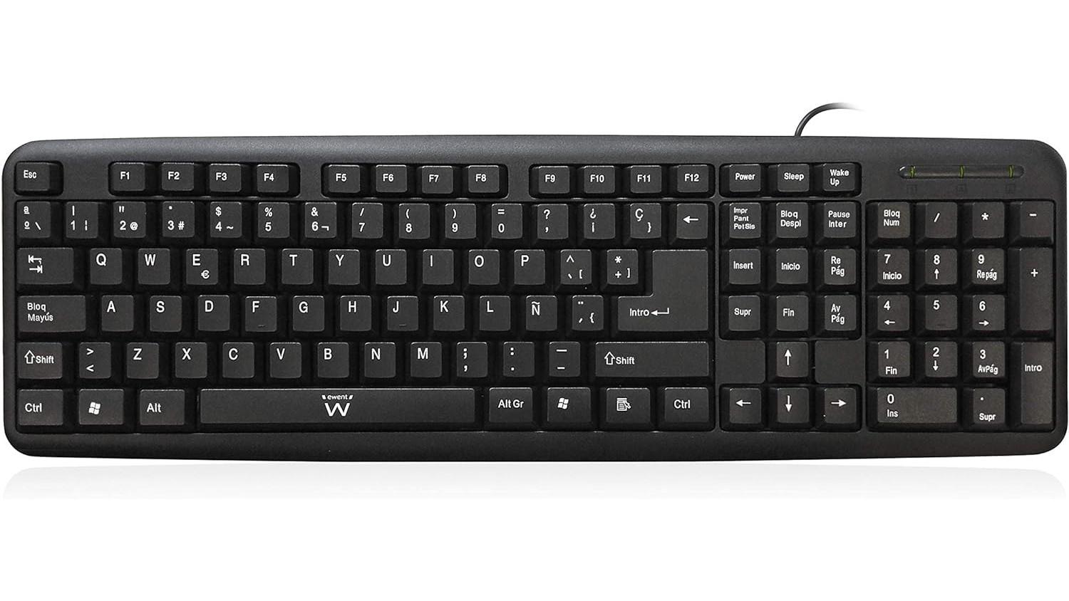 TECLADO CABLE USB/PS2 SLIM NEGRO EWENT