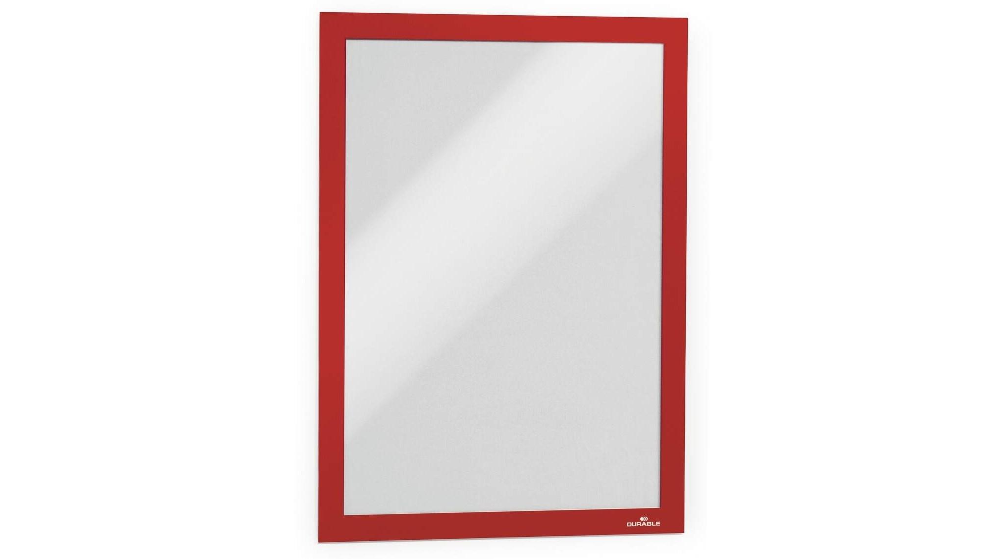 PACK DE 2 MARCOS PORTA ANUNCIOS DURABLE DURAFRAME MAGNETICO DIN A4 COLOR ROJO