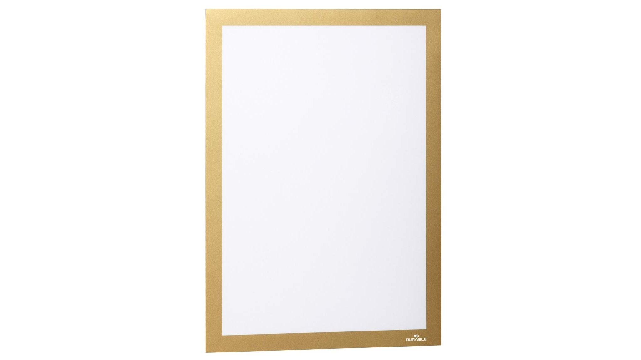 PACK DE 2 MARCOS PORTA ANUNCIOS DURABLE DURAFRAME MAGNETICO DIN A4 COLOR ORO