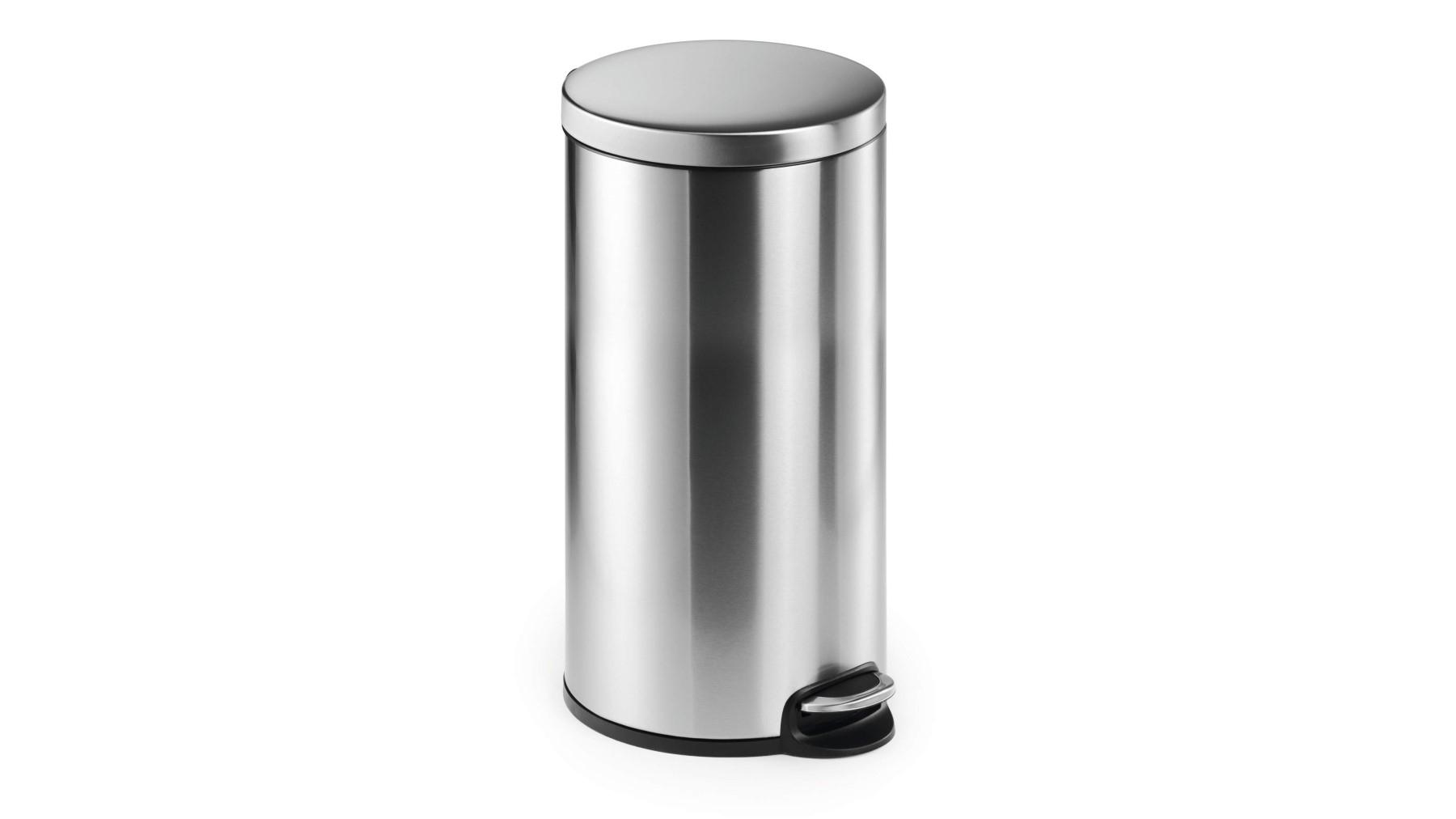 PAPELERA DURABLE DE ACERO INOXIDABLE CON PEDAL CAPACIDAD 30 LITROS