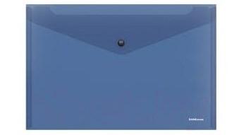DOSSIER SOBRE BROCHE ERICHKRAUSE DIN A4 POLIPROPILENO TRANSLUCIDO AZUL