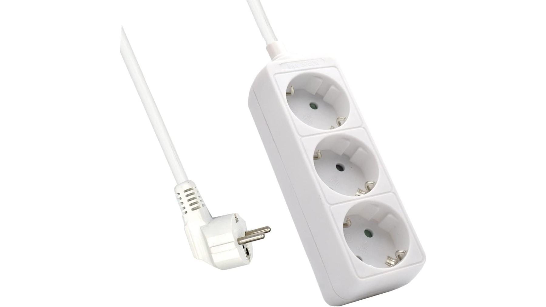 REGLETA EWENT EW3958 3 SALIDAS SIN INTERRUPTOR 1,5M COLOR BLANCO