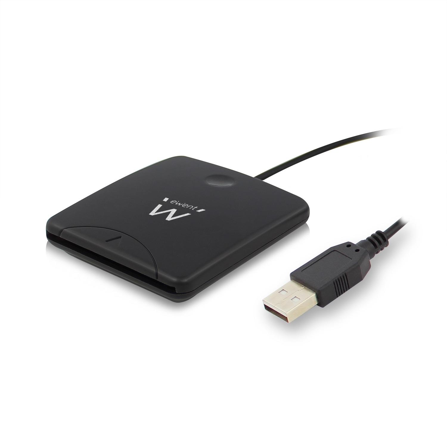 EWENT - LECTOR DE TARJETAS INTELIGENTES EXTERNO + DNI-E USB 2.0 COLOR NEGRO