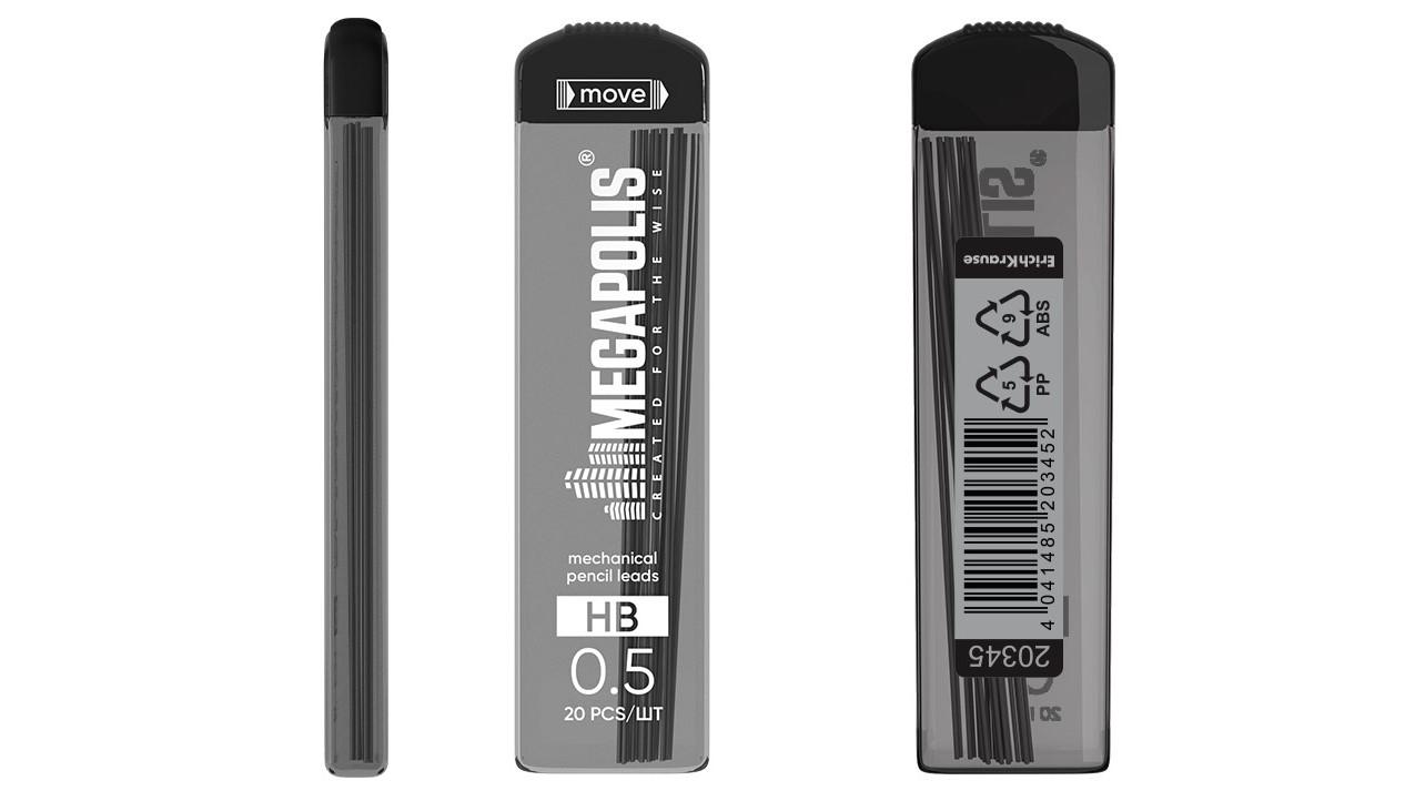 MINAS ERICHKRAUSE MEGAPOLIS GRAFITO 0,5 MM HB TUBO DE 20 MINAS