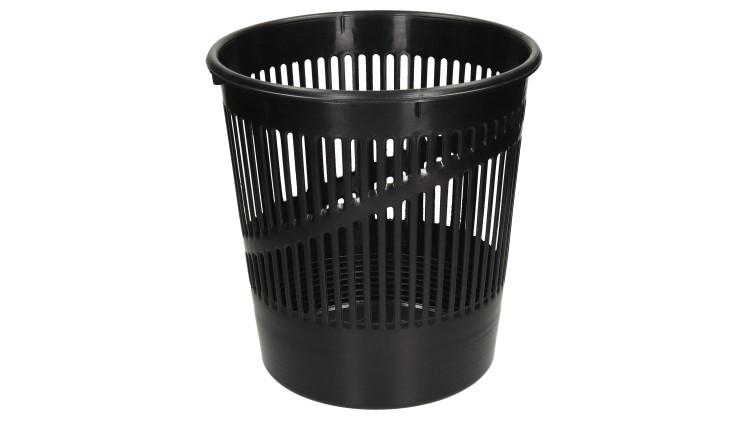 PAPELERA PLASTICO REJILLA ERICHKRAUSE 12 L COLOR NEGRO