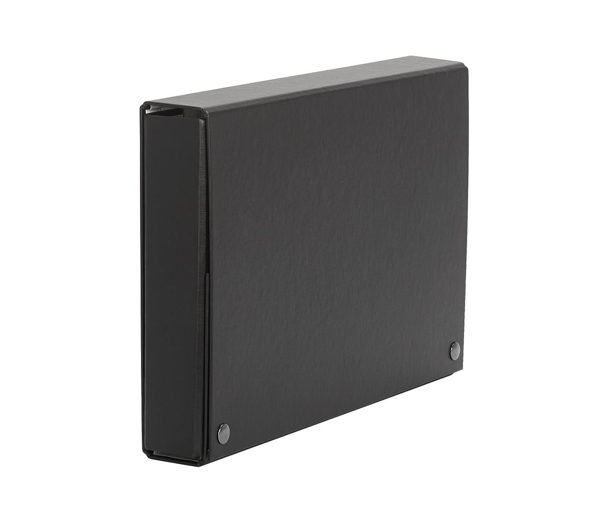 CARPETA PROYECTOS PARDO FOLIO LOMO 30 MM CARTON FORRADO CON CIERRE BROCHE COLOR NEGRO