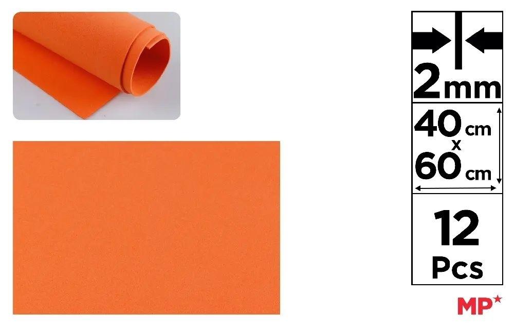 GOMA EVA MP 40X60CM ESPESOR 2MM COLOR NARANJA