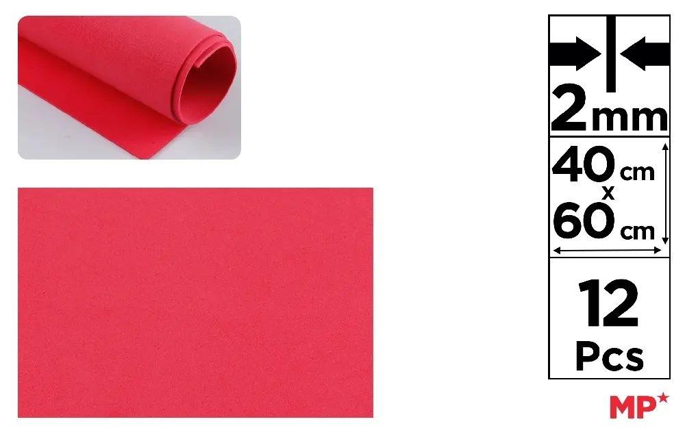 GOMA EVA MP 40X60CM ESPESOR 2MM COLOR ROJO