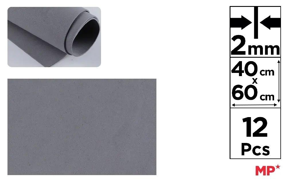 GOMA EVA MP 40X60CM ESPESOR 2MM COLOR GRIS