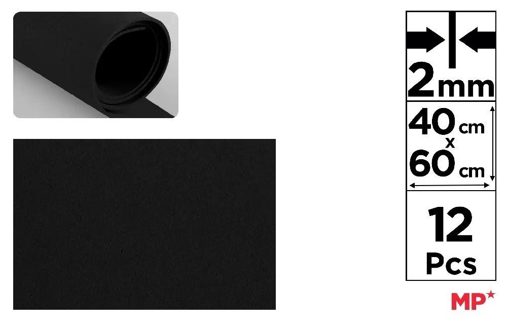 GOMA EVA MP 40X60CM ESPESOR 2MM COLOR NEGRO