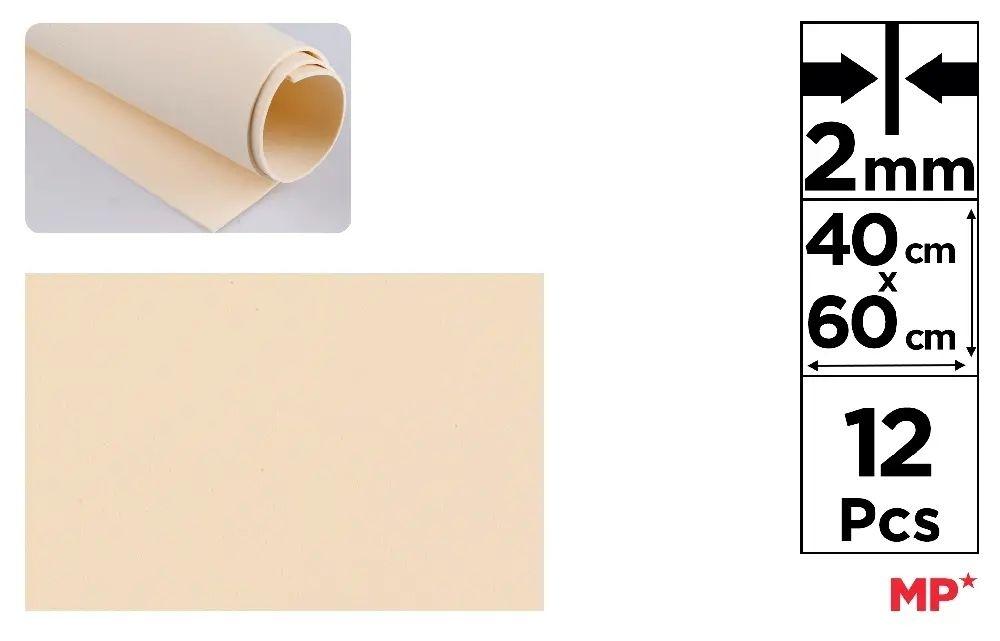 GOMA EVA MP 40X60CM ESPESOR 2MM COLOR CREMA