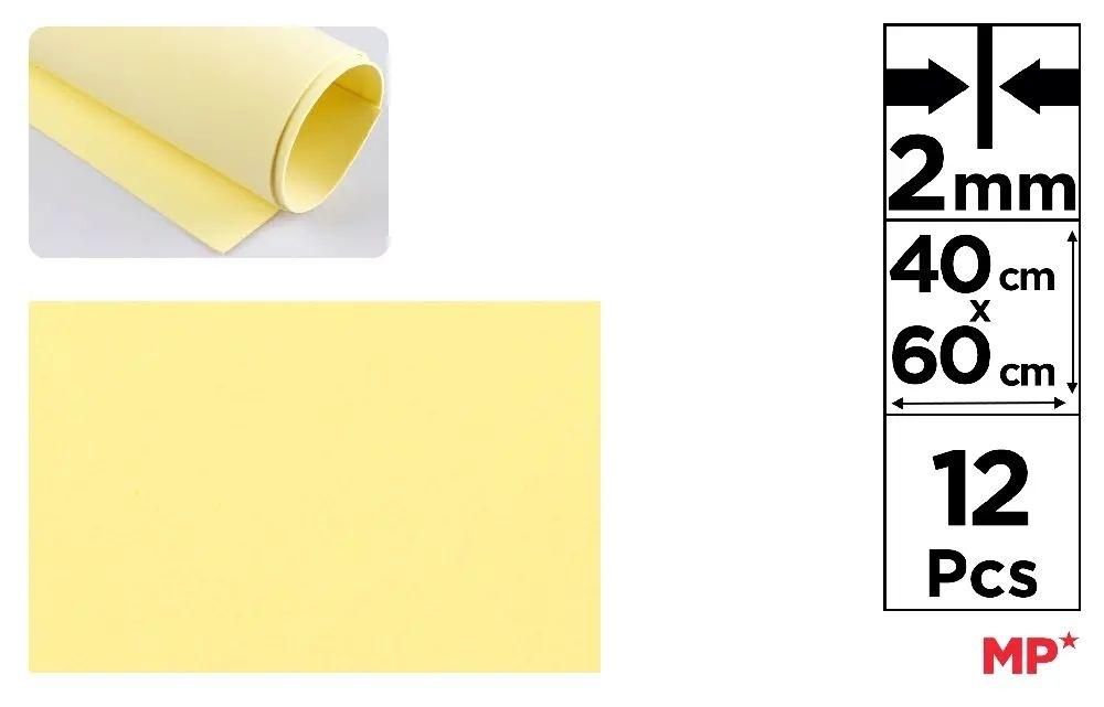 GOMA EVA MP 40X60CM ESPESOR 2MM COLOR AMARILLO CLARO