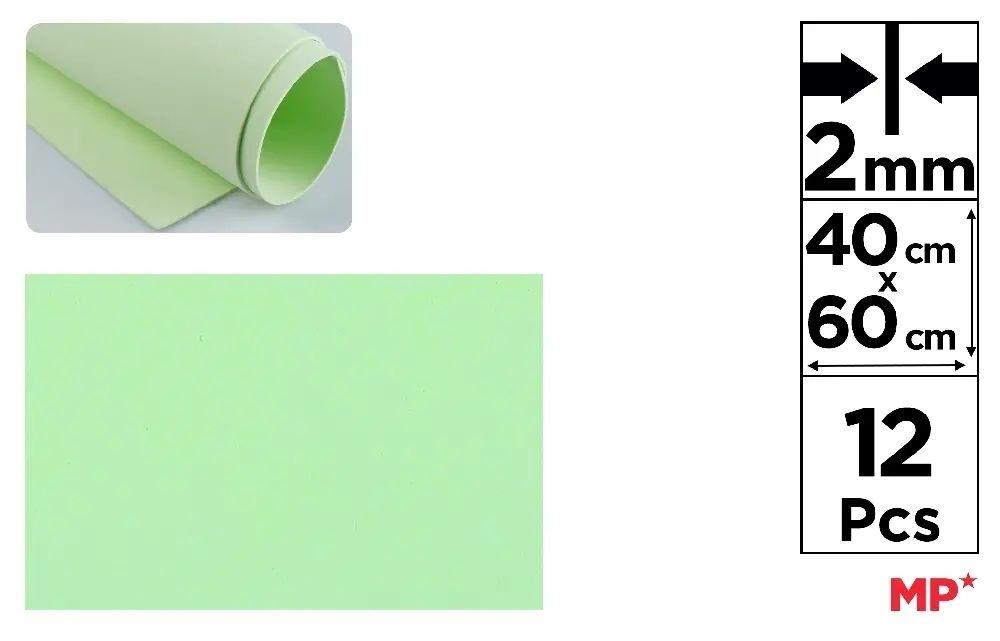 GOMA EVA MP 40X60CM ESPESOR 2MM COLOR VERDE PASTEL