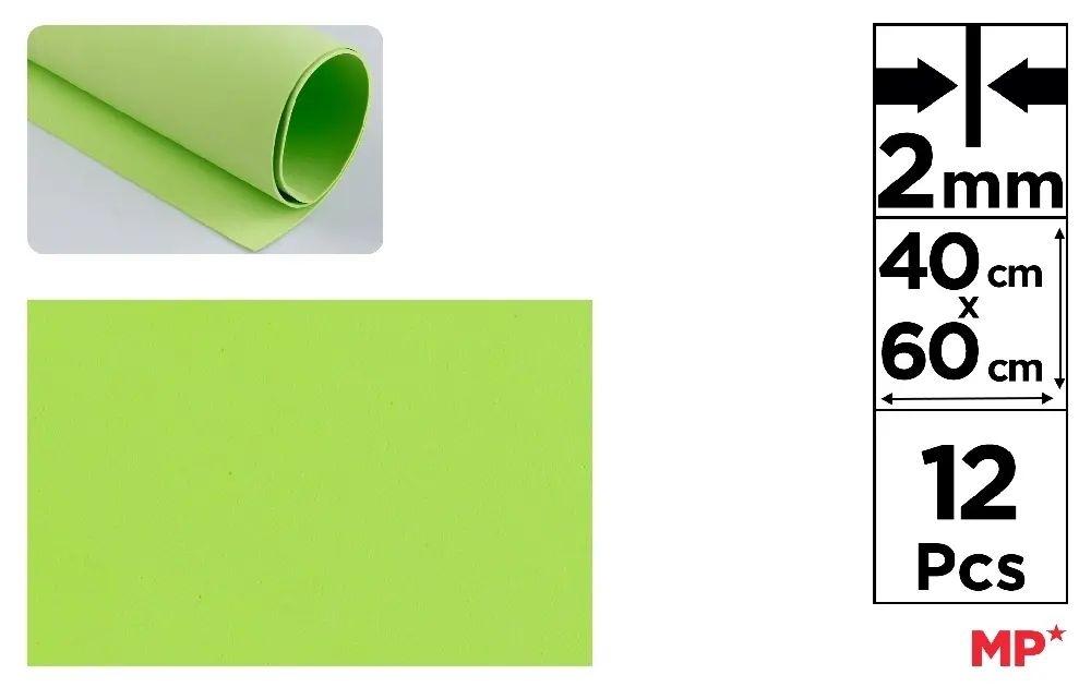 GOMA EVA MP 40X60CM ESPESOR 2MM COLOR VERDE PISTACHO