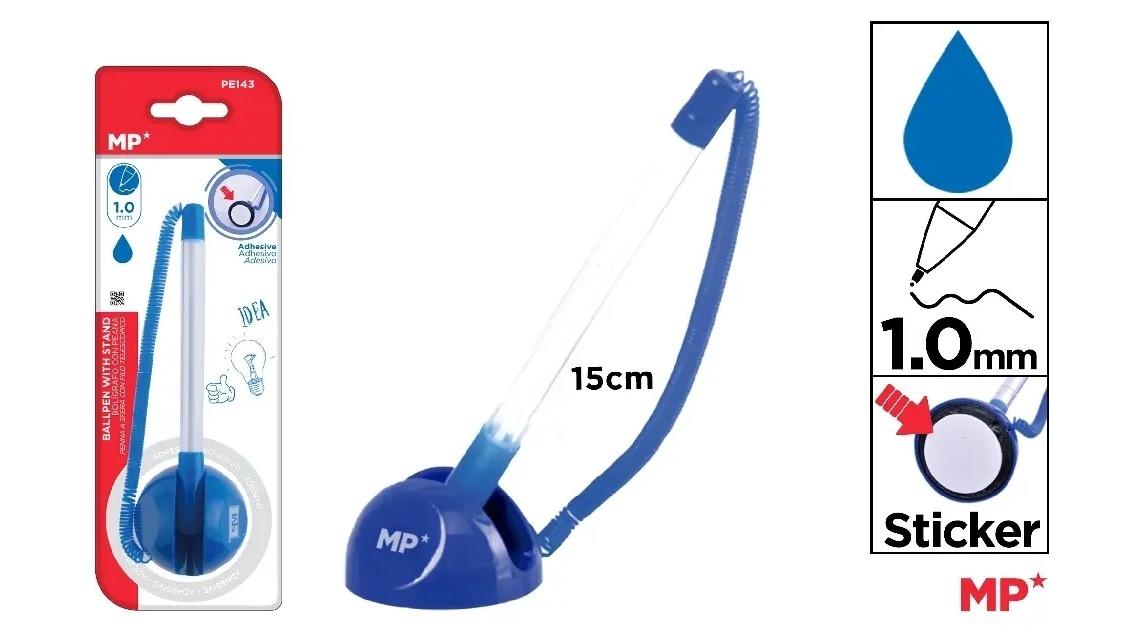 BOLIGRAFO EXTENSIBLE MP CON PEANA / SOPORTE ADHESIVO COLOR AZUL