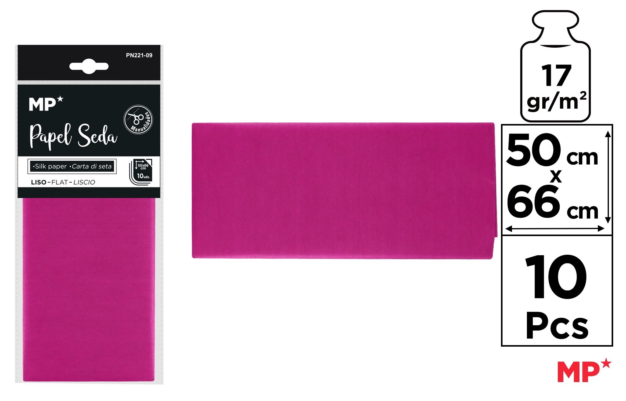 BOLSA 10 UNIDADES DE PAPEL SEDA MP 50 X 66 CM COLOR MAGENTA