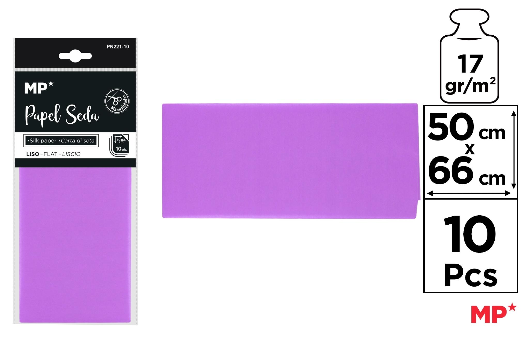 BOLSA 10 UNIDADES DE PAPEL SEDA MP 50 X 66 CM COLOR VIOLETA