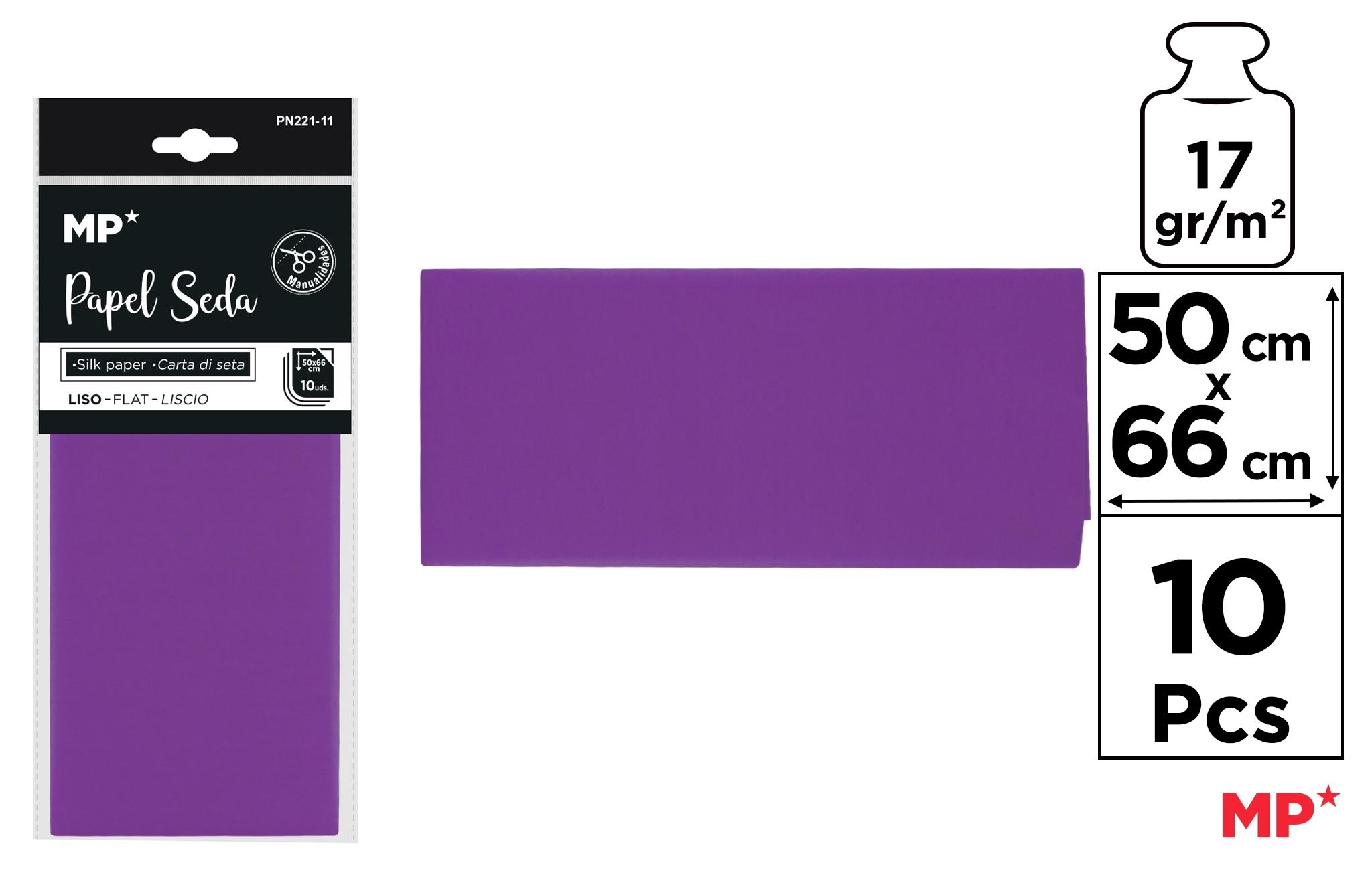 BOLSA 10 UNIDADES DE PAPEL SEDA MP 50 X 66 CM COLOR MORADO