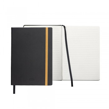 CUADERNO DE NOTAS GALGO A5 RAYADO HORIZONTAL 1 RAYA CIERRE CON GOMA COLOR NEGRO