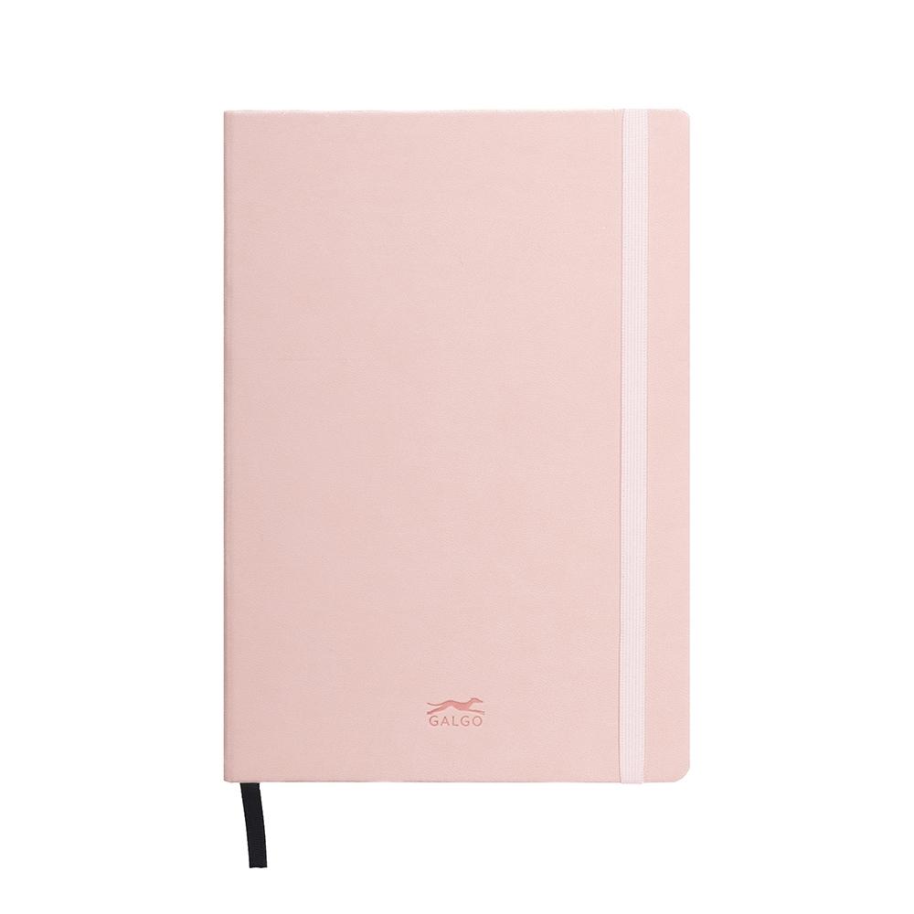 CUADERNO DE NOTAS GALGO A5 RAYADO HORIZONTAL 1 RAYA CIERRE CON GOMA COLOR ROSA