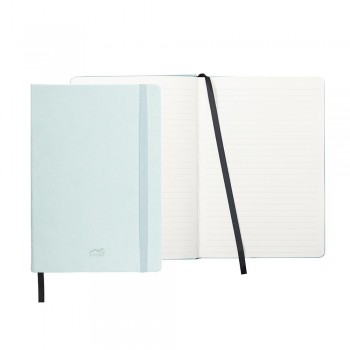 CUADERNO DE NOTAS GALGO A5 RAYADO HORIZONTAL 1 RAYA CIERRE CON GOMA COLOR VERDE CLARO