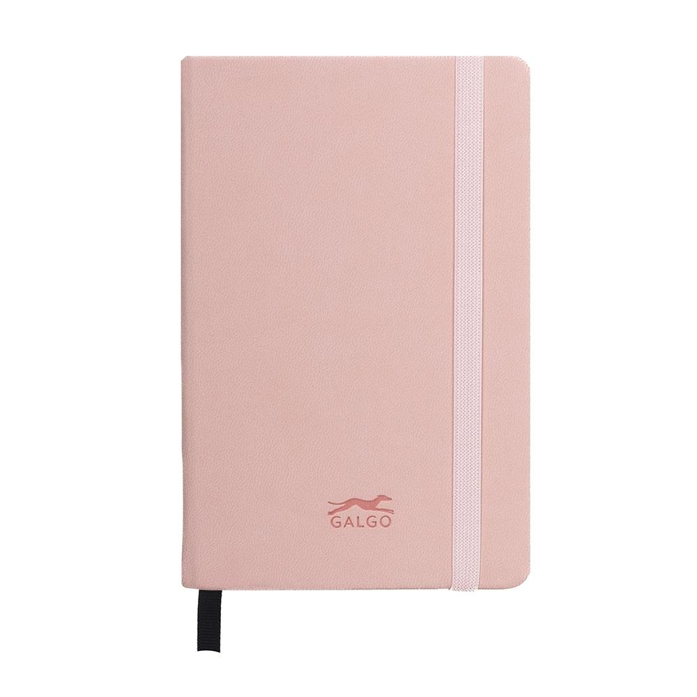 CUADERNO DE NOTAS GALGO A6 RAYADO HORIZONTAL 1 RAYA CIERRE CON GOMA COLOR ROSA
