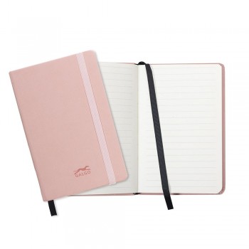 CUADERNO DE NOTAS GALGO A6 RAYADO HORIZONTAL 1 RAYA CIERRE CON GOMA COLOR ROSA