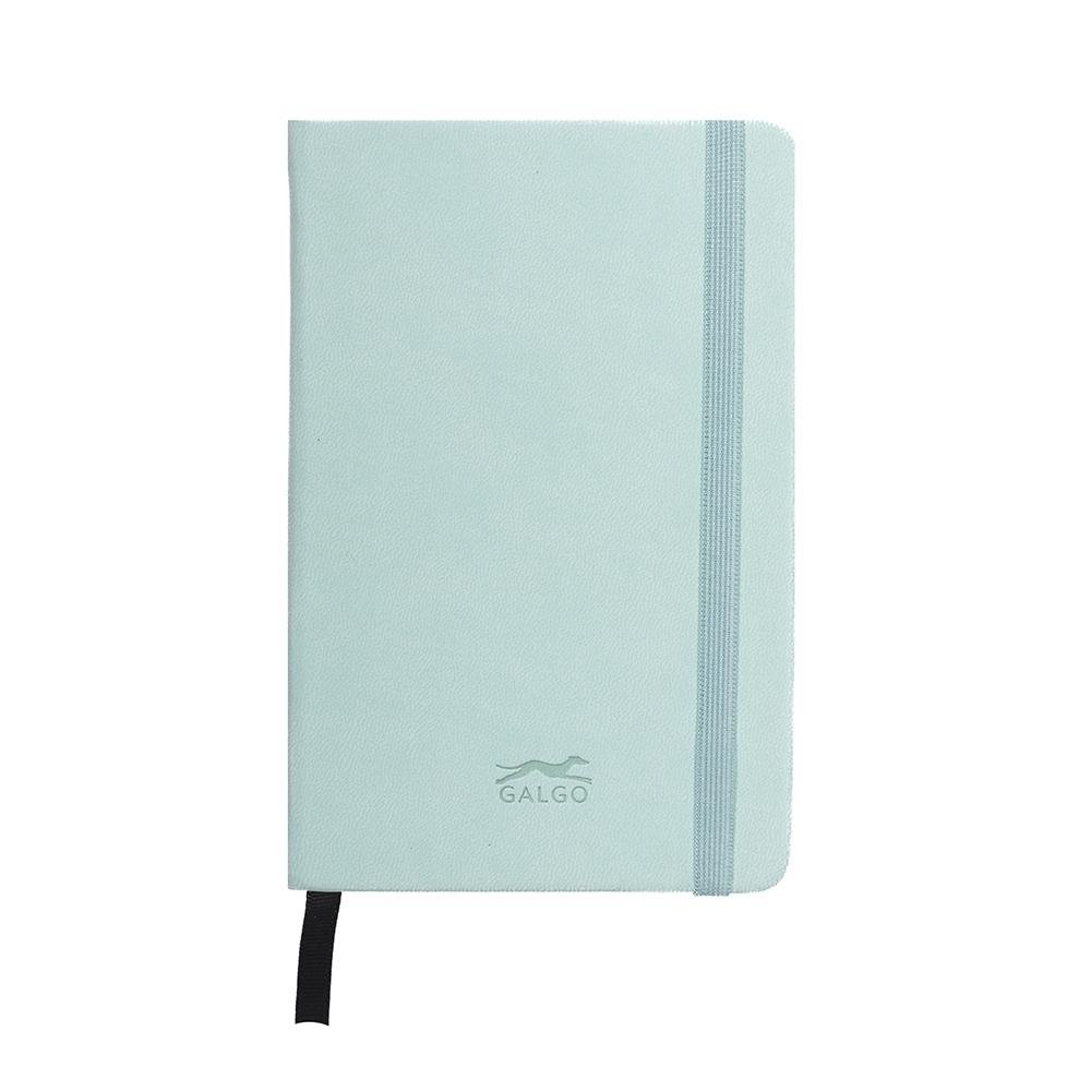 CUADERNO DE NOTAS GALGO A6 RAYADO HORIZONTAL 1 RAYA CIERRE CON GOMA COLOR VERDE CLARO