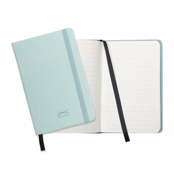 CUADERNO DE NOTAS GALGO A6 RAYADO HORIZONTAL 1 RAYA CIERRE CON GOMA COLOR VERDE CLARO