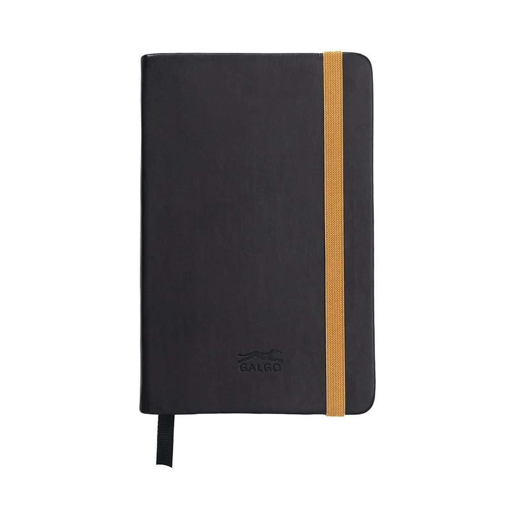 CUADERNO DE NOTAS GALGO A6 CUADRICULA 5X5 CIERRE CON GOMA COLOR NEGRO