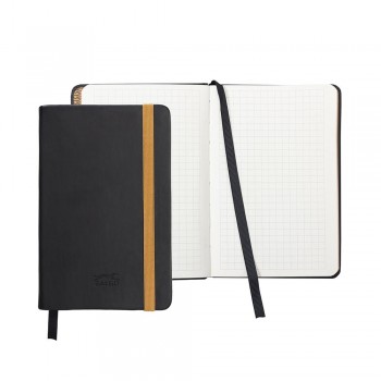 CUADERNO DE NOTAS GALGO A6 CUADRICULA 5X5 CIERRE CON GOMA COLOR NEGRO