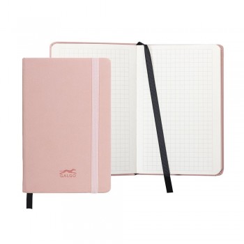 CUADERNO DE NOTAS GALGO A6 CUADRICULA 5X5 CIERRE CON GOMA COLOR ROSA