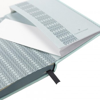 CUADERNO DE NOTAS GALGO A6 CUADRICULA 5X5 CIERRE CON GOMA COLOR VERDE CLARO
