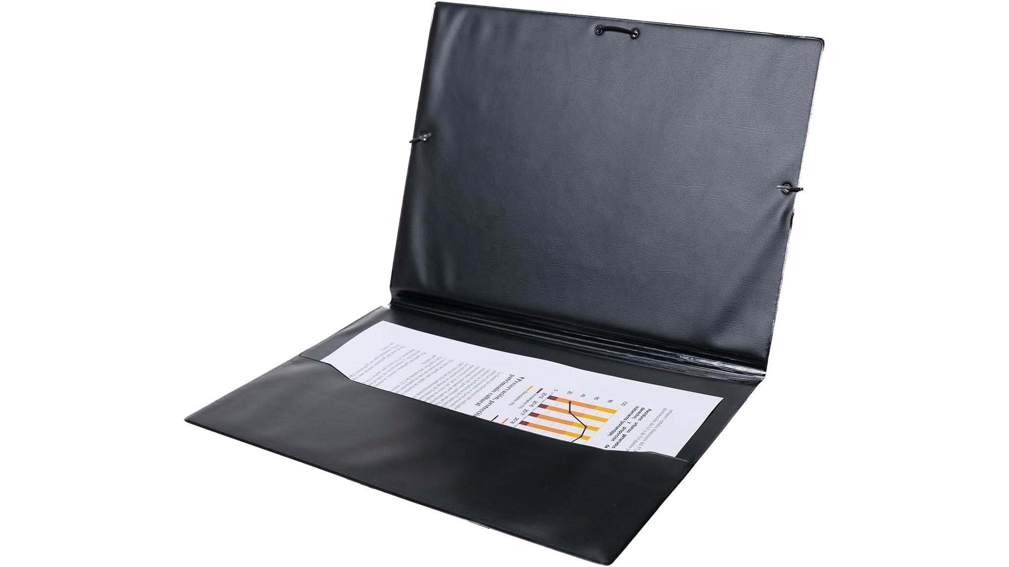 CARPETA FOLIO GOMAS CON BOLSA FORRADA PVC NEGRO DISPLAST