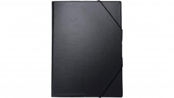 CARPETA FOLIO GOMAS CON BOLSA FORRADA PVC NEGRO DISPLAST